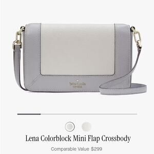 NWOT Kate Spade Lena Colorblock Mini Flap Crossbody Mountain Gray Leather